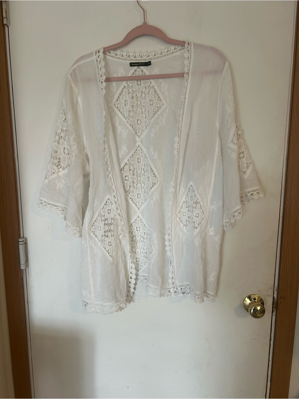 Spiaggia Dolce Medium White lace BoHo/festival kimono open front